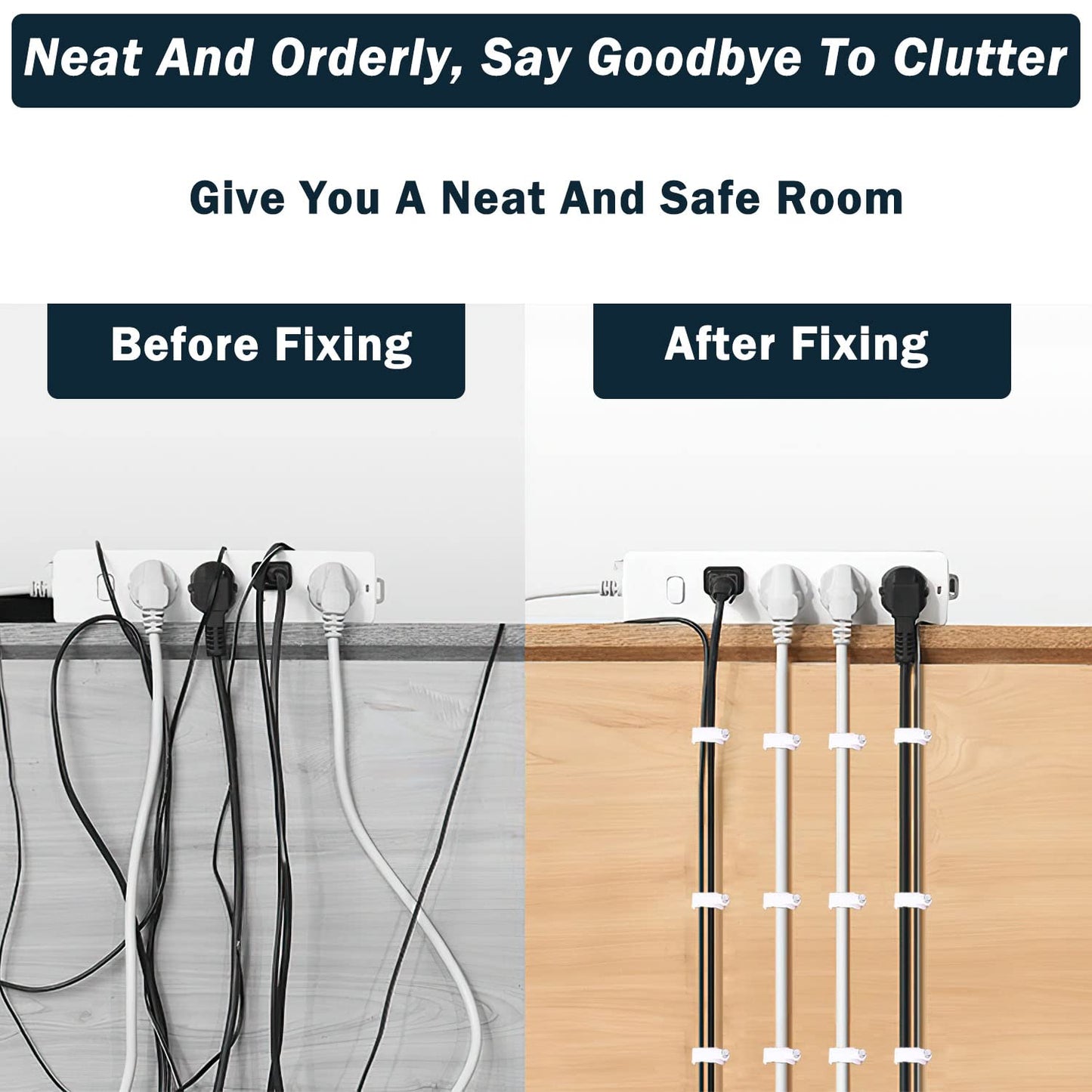 Cable Clips 10mm Nail in Cable Holder Clip 100 Pcs Wire Clips Speaker Tacks for Cords Coax Clamps Ethernet Cord Tacks RG6 RG59 CAT6 RJ45 Wall Wire Organizer