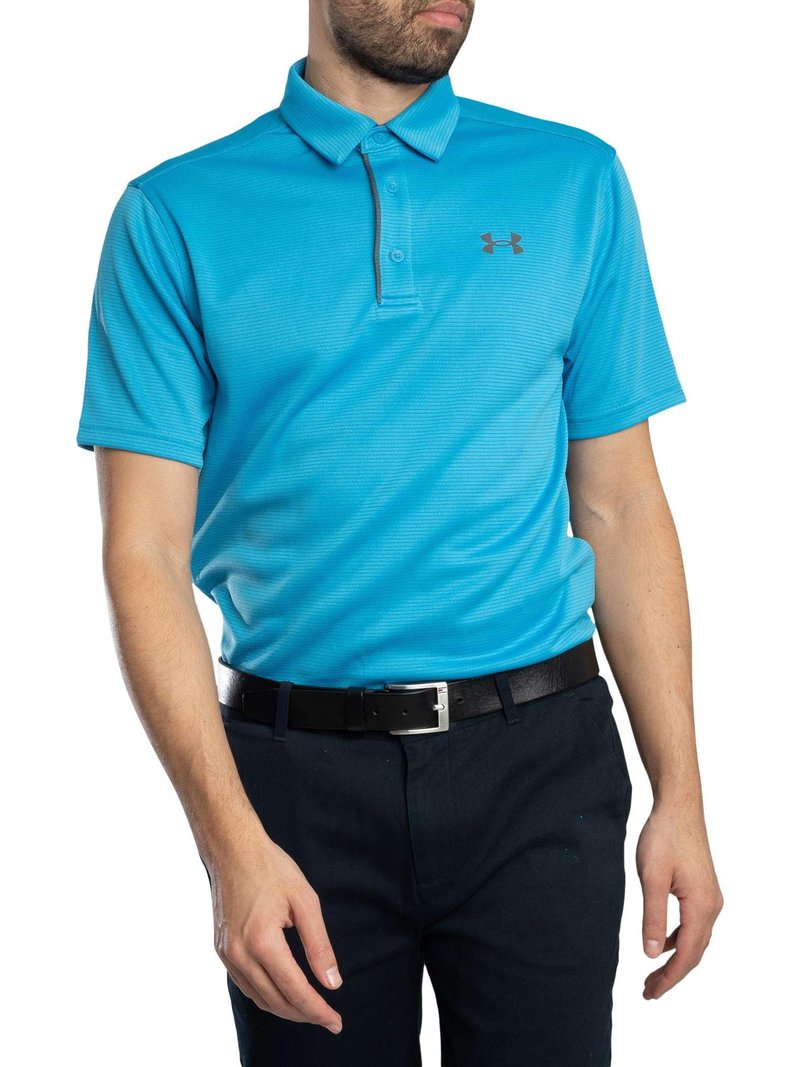 Under Armour Men's Tech Golf Polo, (453) Ether Blue / / Pitch Gray, Small