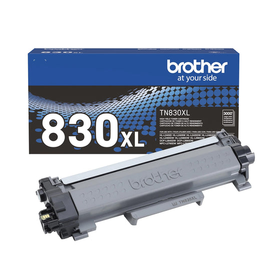 Brother Genuine TN830XL Black High Yield Printer Toner Cartridge - Print up to 3,000 Pages(1)