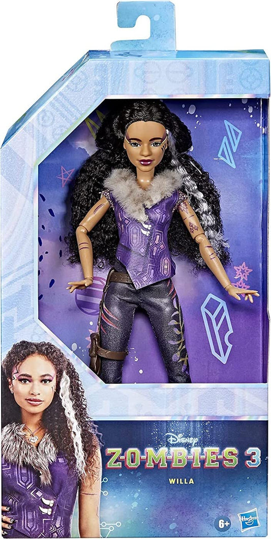 Disney Princess Zombies 3 Willa Fashion Doll - 12-Inch Doll with Curly Black Hair, Werewolf Outfit, Shoes, and Accessories. Toy for Kids 6 and Up