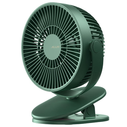 JISULIFE Clip on Baby Stroller Fan, 4000mAh Battery Operated, Portable Personal Small, Quiet & Narrow Slot Design, 4 Speeds, Max 14 Hrs, Ideal for Bed, Desk, Car Seat - Dark Green
