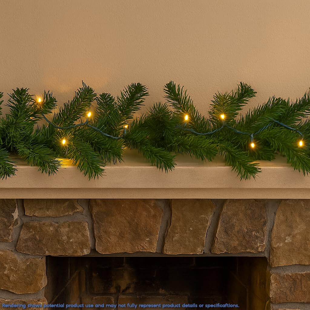 Novelty Lights 8.5 Foot 20 Light Mini LED Crafting Lights, Warm White LEDs on Green Wire, 24 Inch Lead, Non-Connectable Short Fairy Light String for Art Projects, Bottle Lights, Crafts