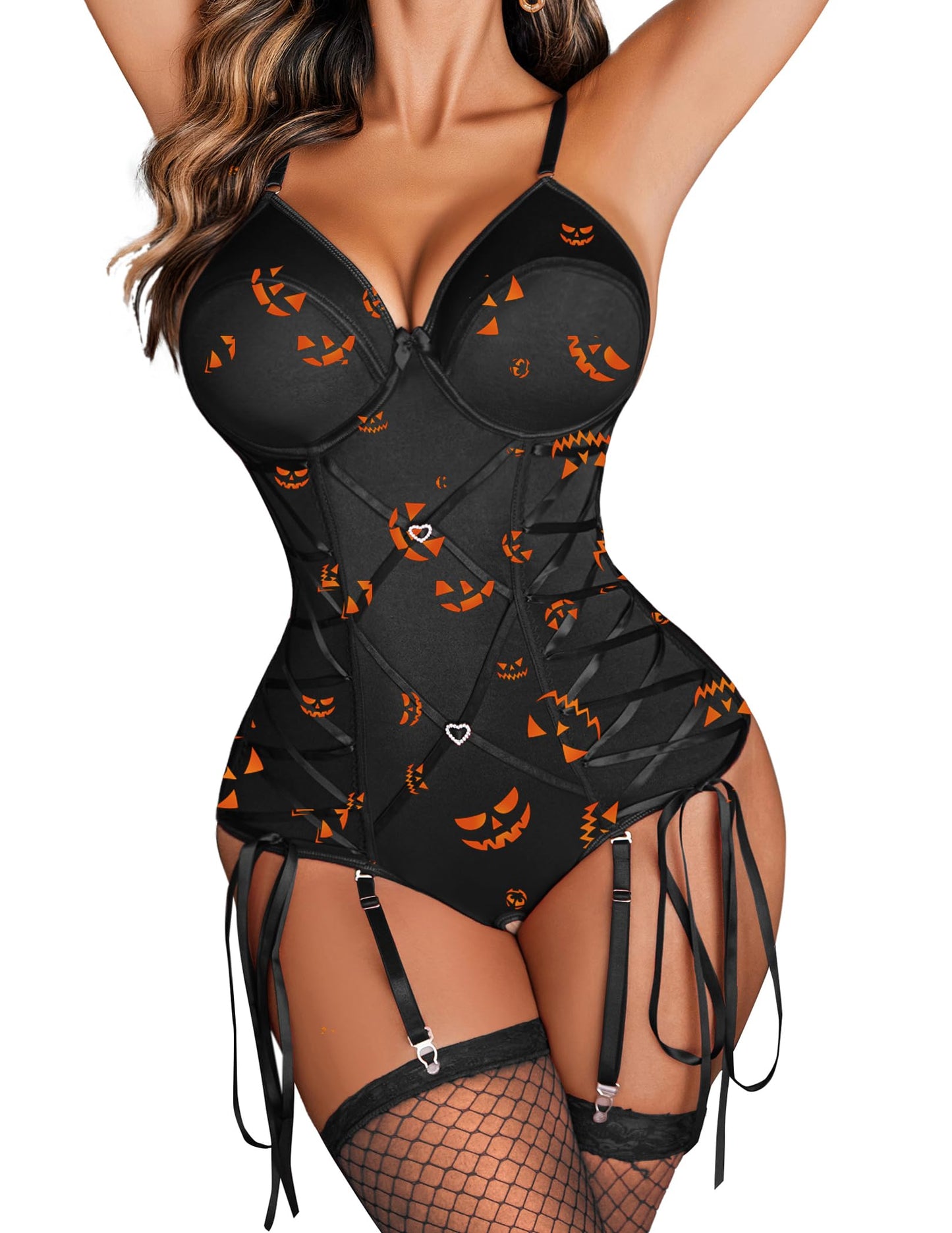 Avidlove Sexy Lingerie for Women Exotic Lingerie Sets Corset Bodysuit Teddy Bodydoll B-pumpkin XXXL