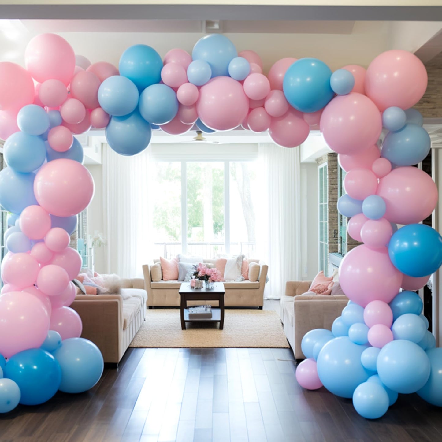 rubfac Pastel Pink Balloons, 146pcs Different Sizes Pack of 36 18 12 10 5 Inch for Balloon Garland Arch as Valentine's Day Graduation Wedding Birthday Baby Shower Anniversary Party Decorations