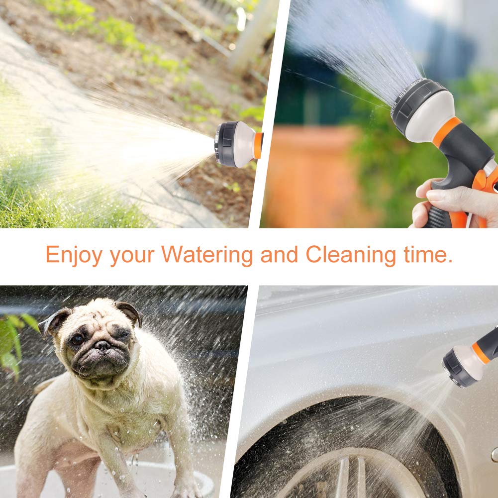 Onarway Garden Hose Spray Gun Set 8 Patterns High Pressure Nozzles, Anti-Slip Design, Perfect for Watering Plants Car Washing Shower Pet, 5PCS Garden Showers Set