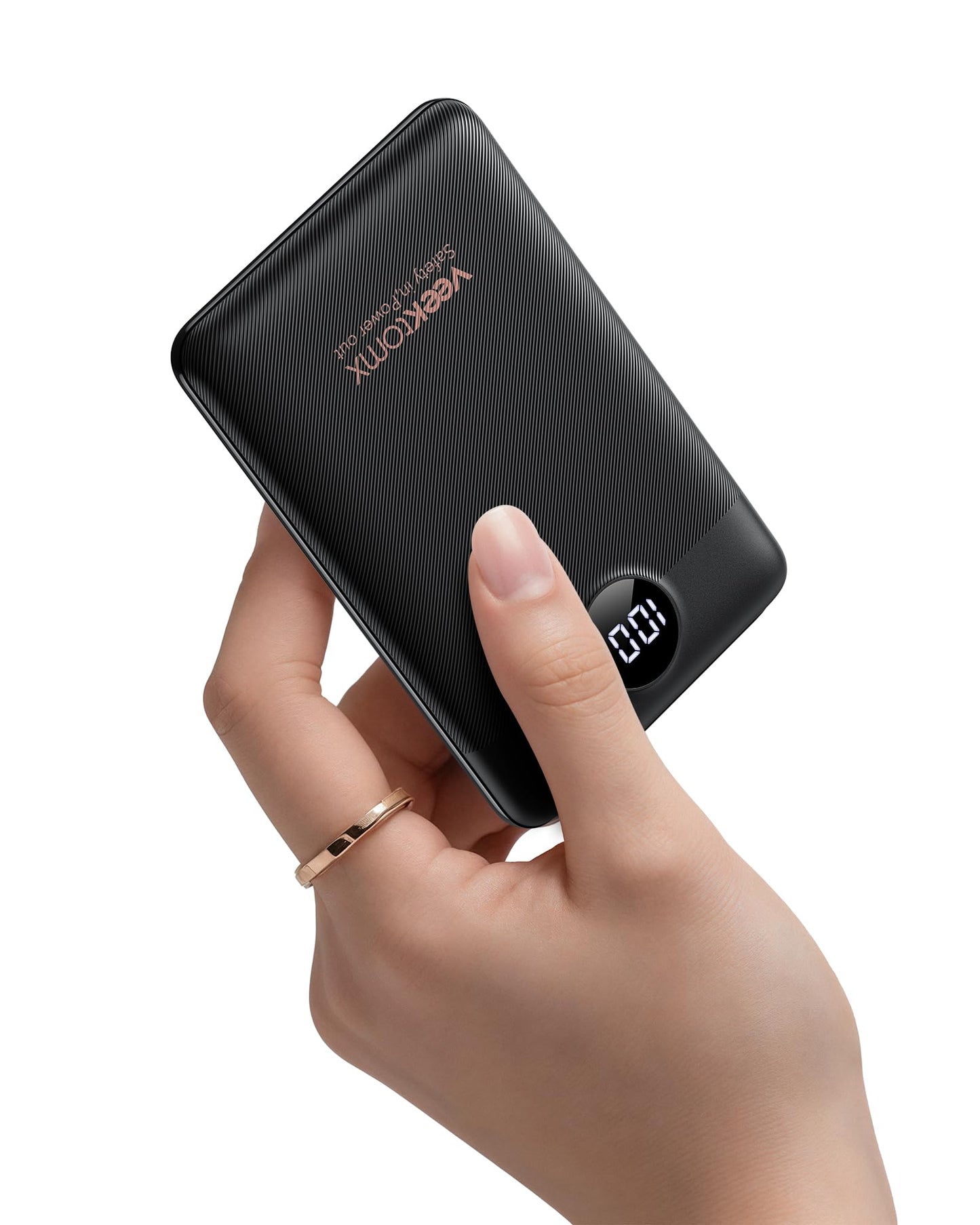 VEEKTOMX Small Portable Charger 10000mAh, Mini Power Bank 22.5W Fast Charging, Slim & Lightweight Travel Essentials, 3-Output External USB C Battery Pack Compatible with iPhone 17 16 15 (Dark Black)