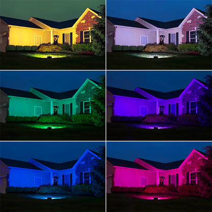 Jayool LED Floodlight Outdoor 50W 5000LM, Flood Lights Colour Changing, 120 RGB Colours- Warm White-Timing-Remote Control - 5 Modes, IP66 Waterproof, UK 3-Plug (1 Pack)