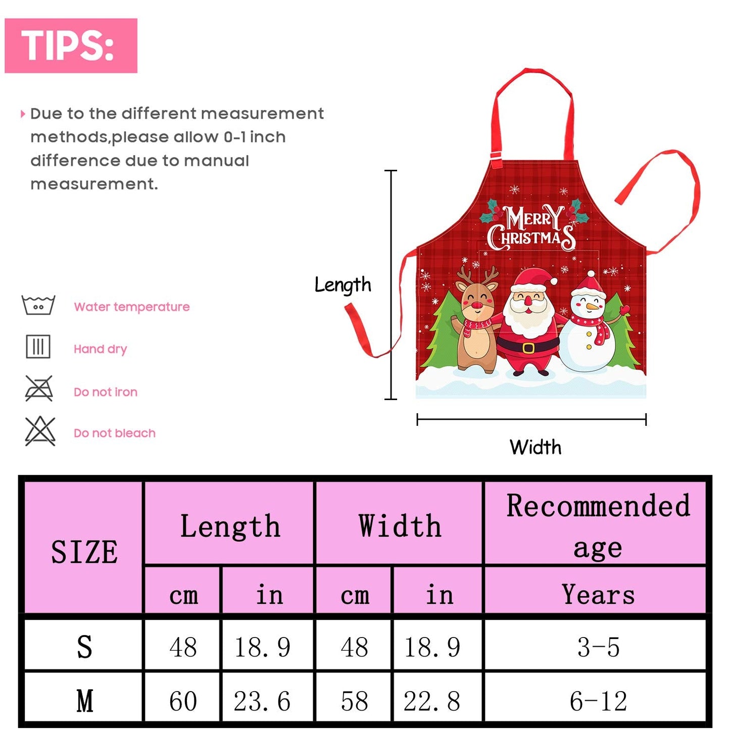 Nidoul Kid Girls Boys Apron, Adjustable Kitchen Cooking Chef Apron with Pocket for Cooking Baking Art Painting Gardening