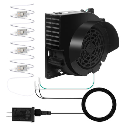 Inflatable Replacement Fan Blower, Mini Air Blower with 4 LED Light,3100(r/min) Waterproof Fan Blower Motor for 3-9FT Halloween Christmas Easter Yard Inflatable Decorations