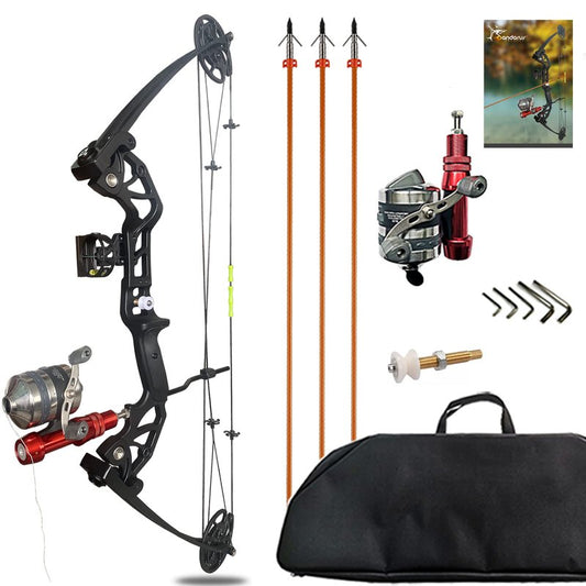 Lanneret Bowfishing Bow Kit with Arrow 15-45 LBS Shoot Right Handed Draw Length 18"~29.5" Fully Adjustable 2025 New Complete Compound Bow Fishing Kit