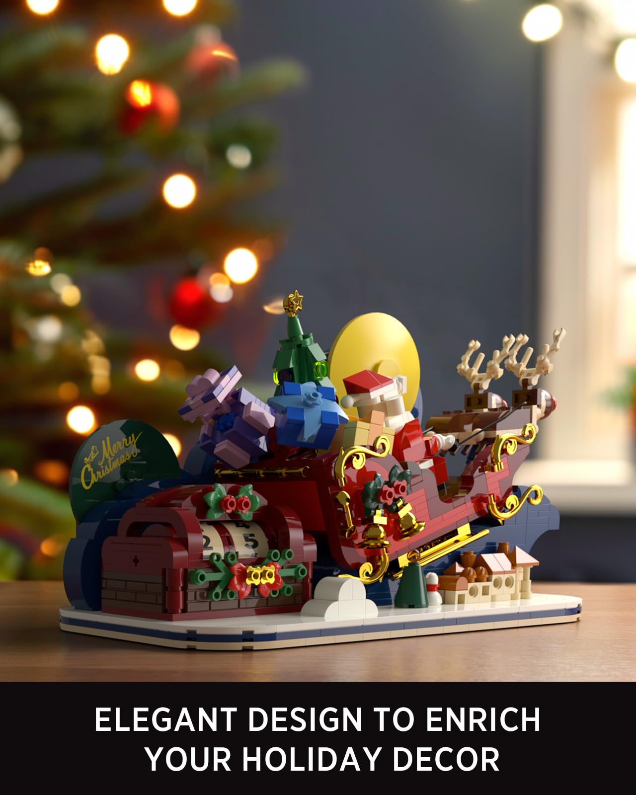 Nifeliz Christmas Countdown Building Set for Adults and Family, Christmas Decoration to Build Together, Holiday Collectible Gift for Home Décor and Office Décor (1022PCS, NF10295)