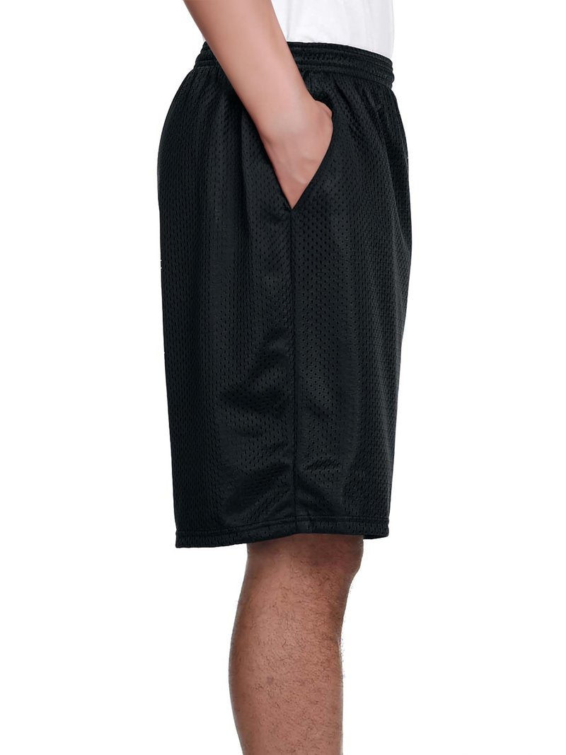 Hat and Beyond Mens Lightweight Basic Mesh Solid Basketball Jersey Workout Fitness Gym Shorts (X-Large, 1ihb01_Black)