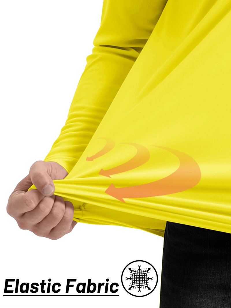 TACVASEN Swim Shirts for Men Rash Guard Sun Shirt Long Sleeve Dry Fit Mens Sun Protection Cooling Athletic UV T-Shirts Outdoor Yellow M