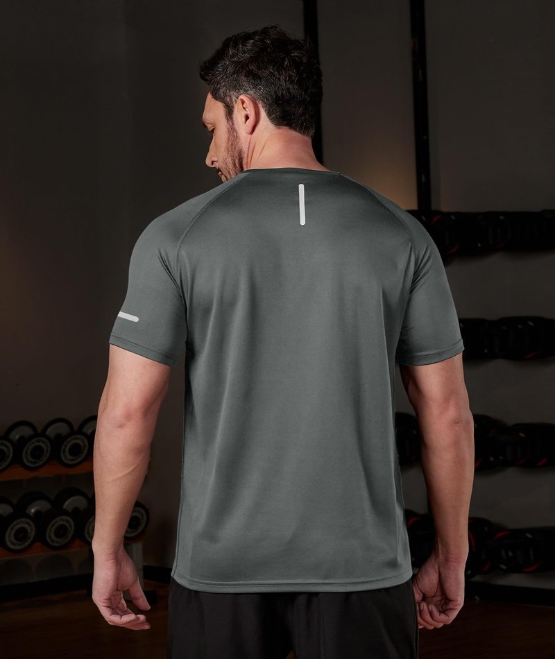 Little Beauty 5 Pack Workout Shirts for Men Mesh Fast Dry Gym Shirts Moisture Wicking Short Sleeve Running Shirts Grey/White/Black/Grey/Black XL