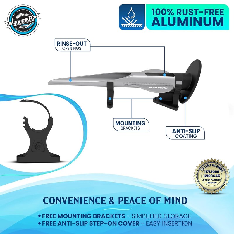 WAVESRX Patented Aluminum Spike Beach Anchor | Ultra-Light PWC, Jet Ski & Sand Anchor for Boat, Pontoon & Kayak Secure Anchoring Near Shore, Sand-bar or in Shallow Water with Intelligent Design