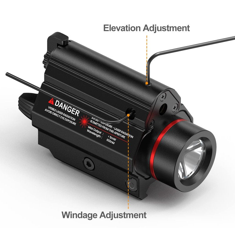 Feyachi LF-69 Red Laser Flashlight 1000 Lumen LED Weapon Light Combo with Picatinny Rail Mount for Pistol Rifle Rechargeable
