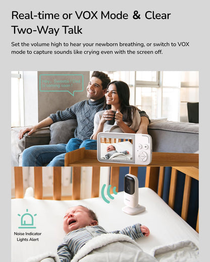 Dr.Care NeoView Video Baby Monitor -3.5” Screen, 2-Way Audio, Video Loop Recording, Night Vision, Real-Time/VOX Monitoring, Temperature Sensor, Lullabies, No Wi-Fi (Supports Up to 128GB)