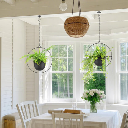 awz p eal. Metal Hanging Planters, Indoor and Outdoor Hanging Planter, Wall Planters with Mid Century Holder, Extra Chain, Hooks for Modern Home Décor