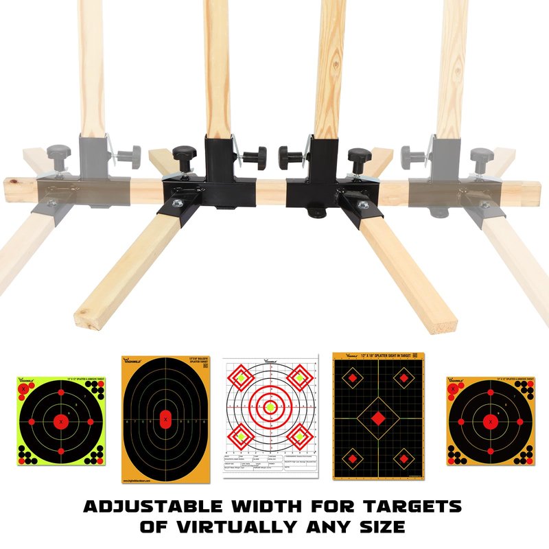 Highwild Shooting Stand Base Kit Steel Shooting Stand for Paper Targets Cardboard Silhouette and 1x2 Wooden Supports - 1 Set