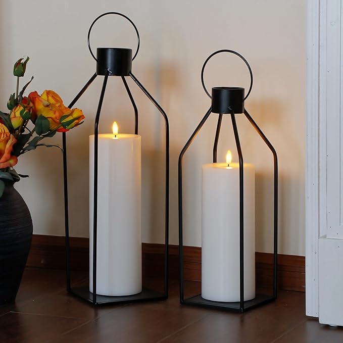 4" x12" Flameless Flickering Remote White Candles with Candle Grease and Timer, LED Battery Operated Fake Real Wax 3D-Wick Pillar Candles, Pack of 1