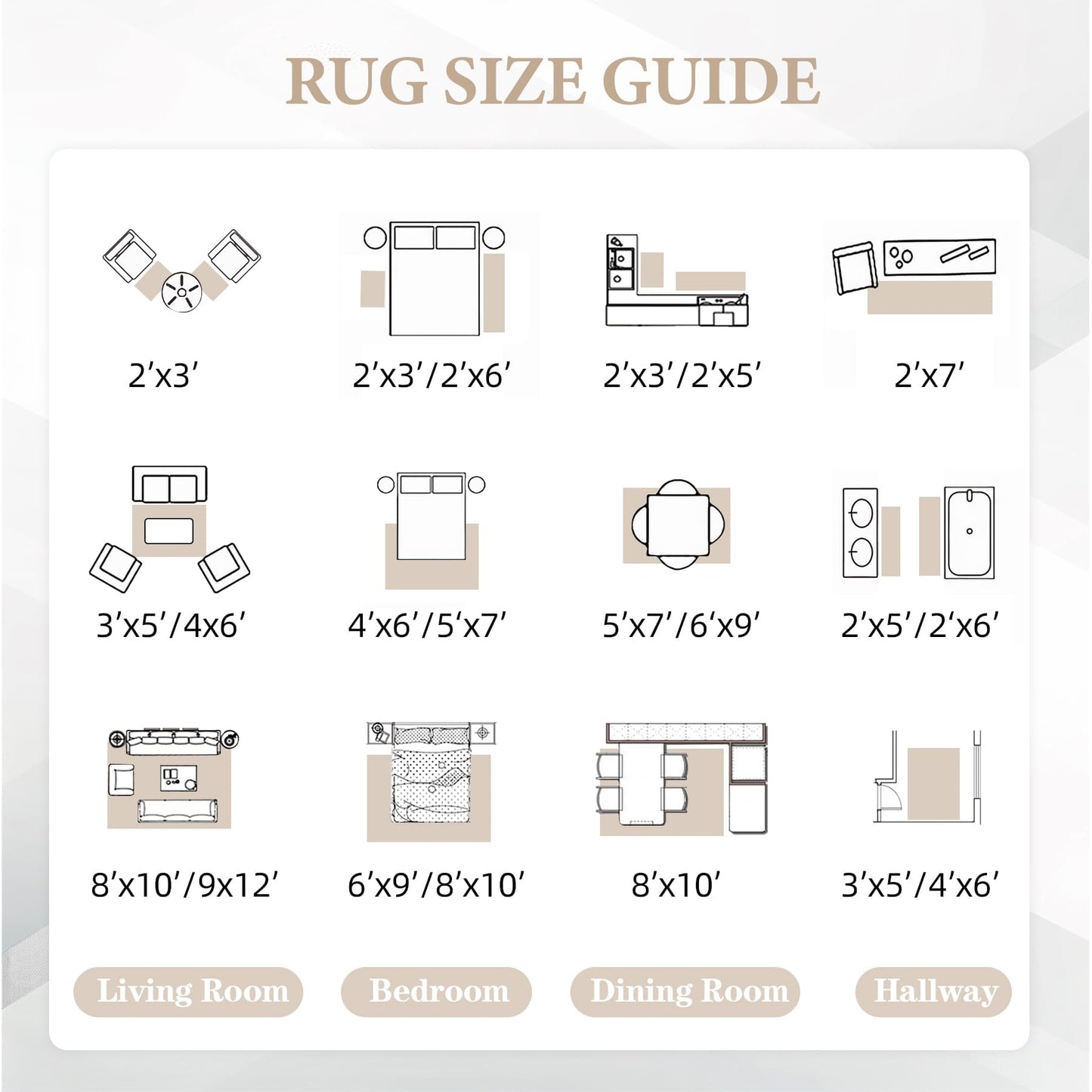 Area Rug Living Room Rugs 8x10 - Large Soft Boho Geometric Rug, Non-Slip Foldable Washable Rugs Non Shedding Morden Indoor Floor Carpet for Living Bedroom Office Dining Room(Modern Beige,8'x10')