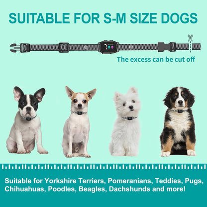 RICIVI Anti-Bark Collar for Small Dogs, No Shock Anti Barking Collars with 7 Sensitivities, 3 Adjustable Modes Beep & Vibration, IP67 Waterproof - Effective & Humane Small Dogs Bark Collar, Dark Black