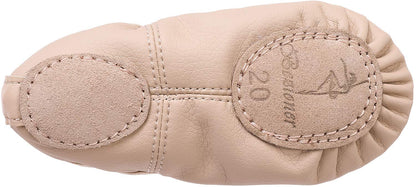 Ballet Shoes Leather Ballet Flats Split Sole Dance Slippers for Girls Toddlers Women Beige 9 UK Child (27 EU)