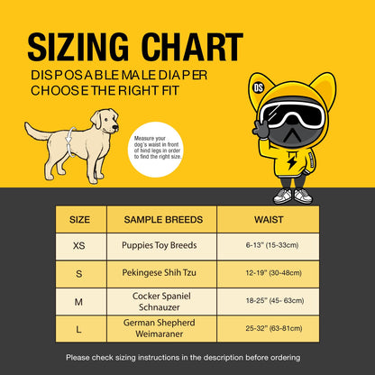 Dono Widened Dog Nappies Male,24 pcs,Dog Diapers,Super Absorbent Leak-proof Dog Belly Bands,Incontinence,Dog Training,Traveling,Excitable Urinary,XS,S,M,L