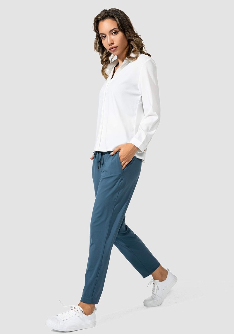 G Gradual Women's Pants with Deep Pockets 7/8 Stretch Sweatpants for Women Athletic, Golf, Lounge, Work (Indigo Blue, 3X-Large)