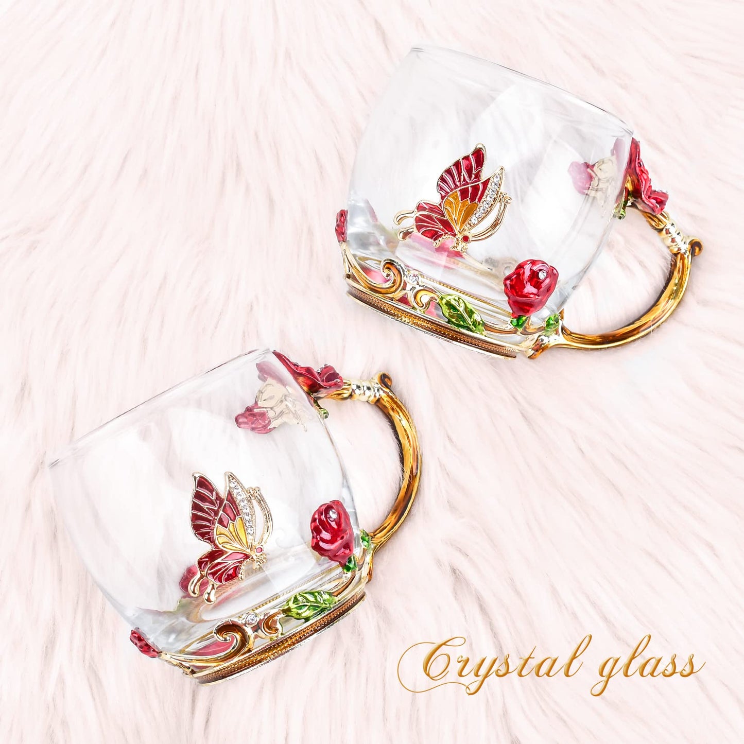 OEAGO Gifts for Mom Women Valentines Day Gifts for Her Glass Coffee Enamels Mug Best Birthday Valentine's for Girlfriend Wife Mothers Day from Daughter Son Tea Cup Stocking Stuffers Christmas