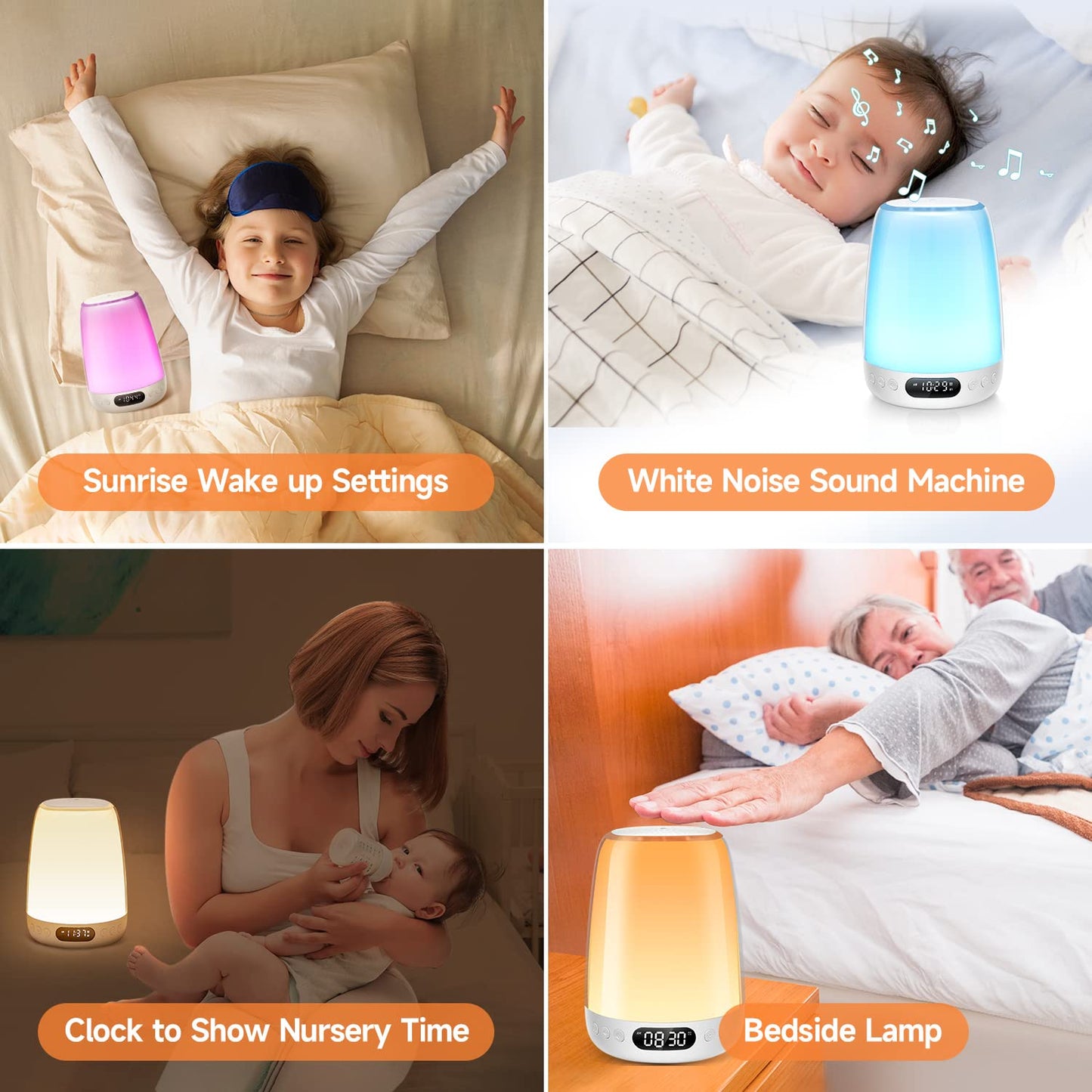One Fire Baby Night Light for Kids,48 RGB Colors Dimmable Kids Night Light Lamp,Rechargeable Smart Lamp,APP+Timer+Sunrise Alarm Clock Night Lamp,Portable Small Touch Lamp,Kids Night Lights for Bedroom