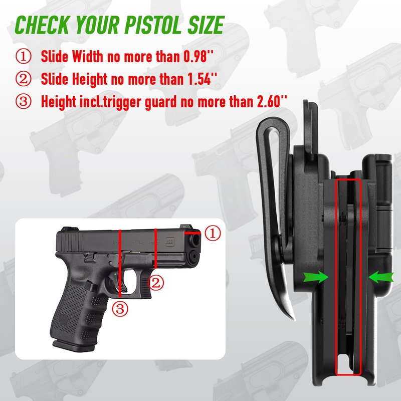 Sig P365 X Macro Holster, Universal Holster for Hellcat Pro/Ruger 57 / Sccy CPX Gen3 / Taurus GX4 / Springfield Hellcat Pro/Glock 17 19 19X 43 44 45 48, Adjustable Rentention Level Ⅱ Gun Holsters