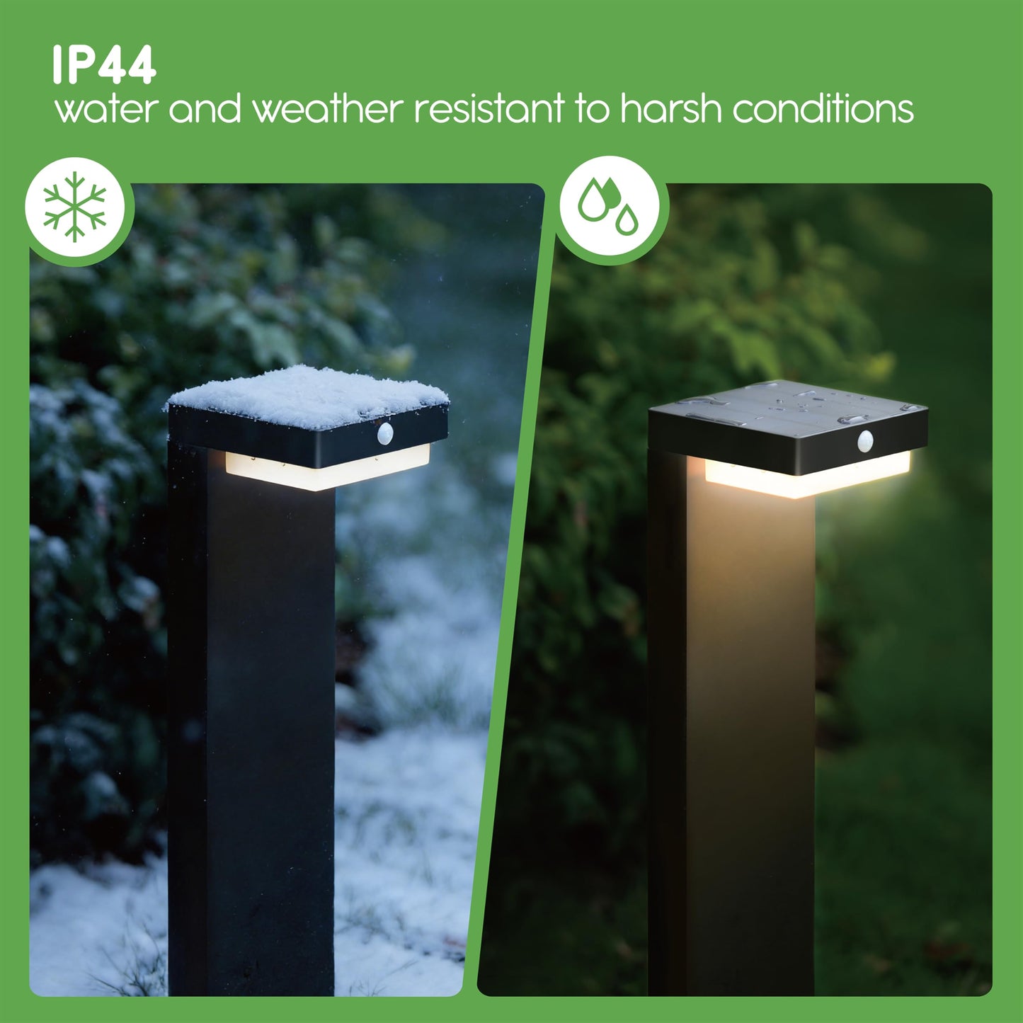 VerLuce - Solar Pathway Lights - Walkway Solar Lights for Outside - PIR Sensor & Two Lighting Modes - Rechargeable Battery Lasts Up To 55 Hours - 3000K - IP44 Weather Resistant - 4 Pack - 20.5" Height