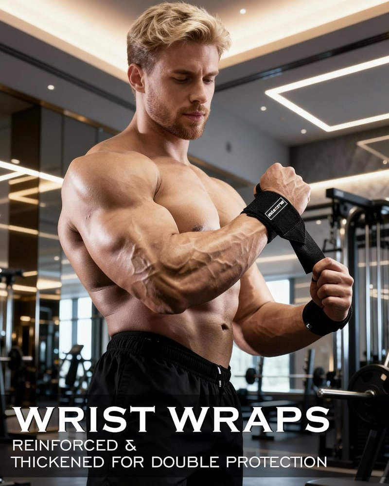 Wrist Wraps for Weight Lifting | 2-Pack Gym Support Straps - 55cm Enhanced Bandages for Bodybuilding Training