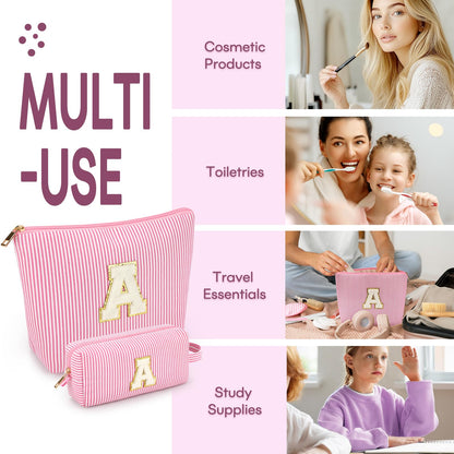 Valentine's Day Gifts for Teen Girls Women Girlfriend - 2PCS Gifted Box Makeup Bags - Cosmetic Bag for Travel Toiletry - 11 12 13 14 15 16 Years Old Teen Girl Gifts Trendy Stuff Teacher Gift - Pink A