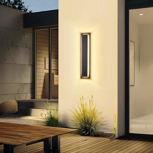 24 in Porch Lights Outdoor Sconce Lights,Modern Exterior Front Door Lighting Fixtures,Black Led Long Outdoor Wall Light,Waterproof Outside Lights for House,Patio,Garage,24 W Warm White 1 Pack