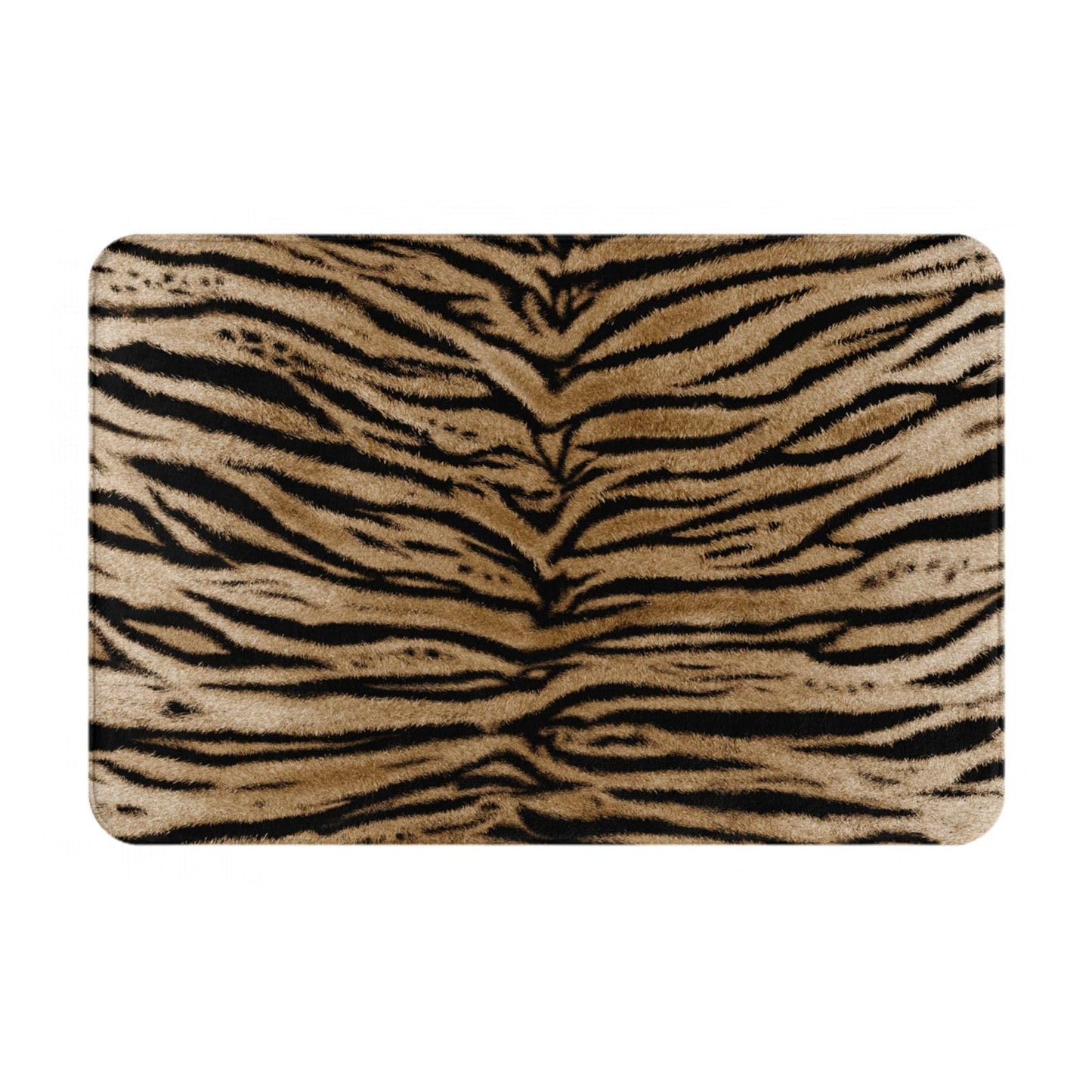 Sovvin Tiger Texture Print Bath Mat, Non-Slip Microfiber Rug, Soft Absorbent Kitchen Door Mat for Bathroom,Bedroom, 16x24 Inches