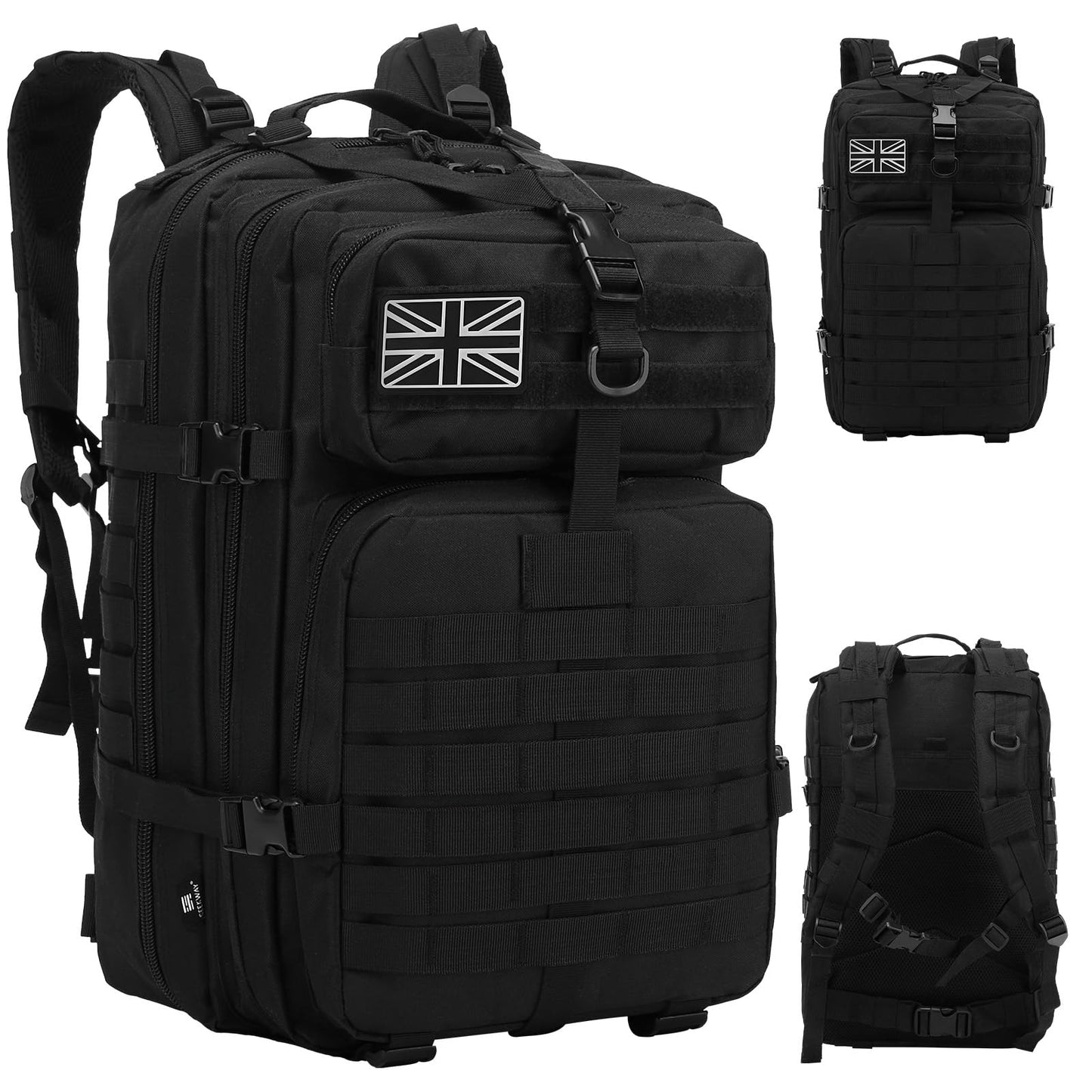 Delgeo 45L Military Tactical Backpacks Molle Army Assault Pack 3 Day Bug Out Bag Hiking Treeking Camouflage Hunting Rucksack