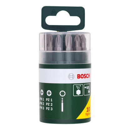 Bosch 10 pcs. Screwdriver Bit Set (PH, PZ, S, Accessory Drill Driver)