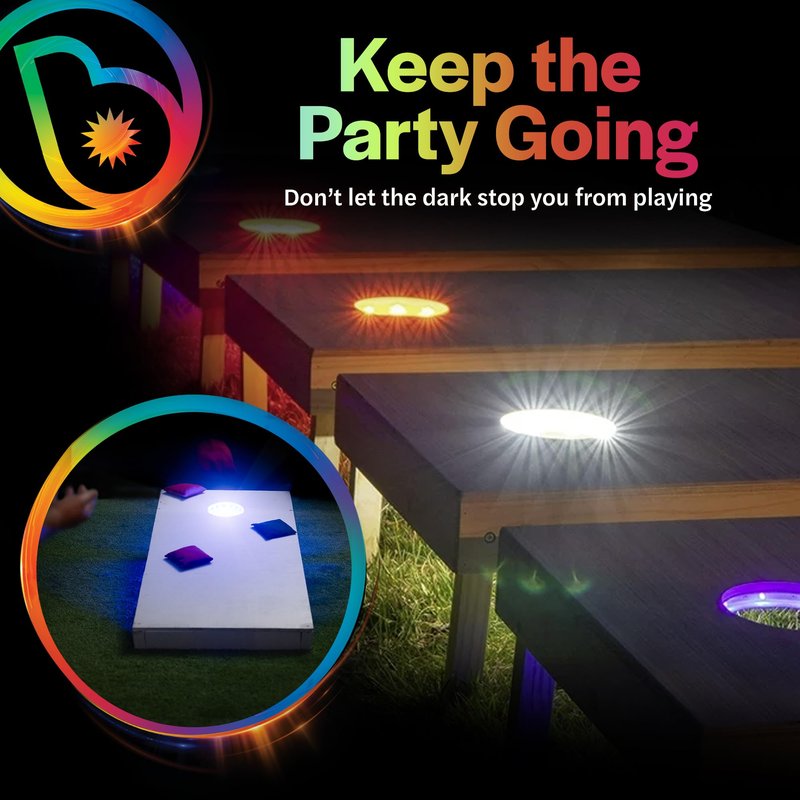 Brightz LED Cornhole Board Ring Lights, 2-Pack - Bride and Groom Corn Hole Wedding Games - Wedding Themed Cornhole Accessories for Mr and Mrs