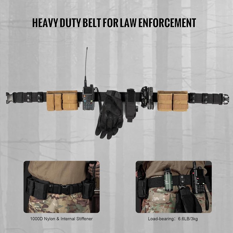Police Duty Belt - 2" Nylon Security Belt for Law Enforcement | Includes 4 Belt Keepers