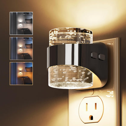 L LOHAS LED Night Light, Bubble Night Lights Plug into Wall,2 Pack 3000K/4000k/5000K Adjustable Color Temperature Night Light,Dimmable Nightlights with Dusk to Dawn Sensor for Rooms Bathroom Hallway