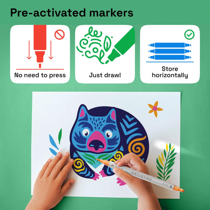 ARTISTRO 24 Wine Glass Acrylic Paint Markers - Washable Non-Toxic Dual Tip Acrylic Paint Pens for Car Window, Mirror, Ceramic