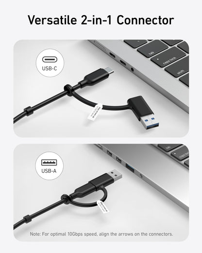 Anker USB C Hub, 8-in-1 5Gbps Data Hub, USB Splitter with 3 USBA and 4 USBC Ports, 100W PD-in, 2-in-1 USB-Connector, for Laptop, MacBook, iPad and More (45W Adapter Included)