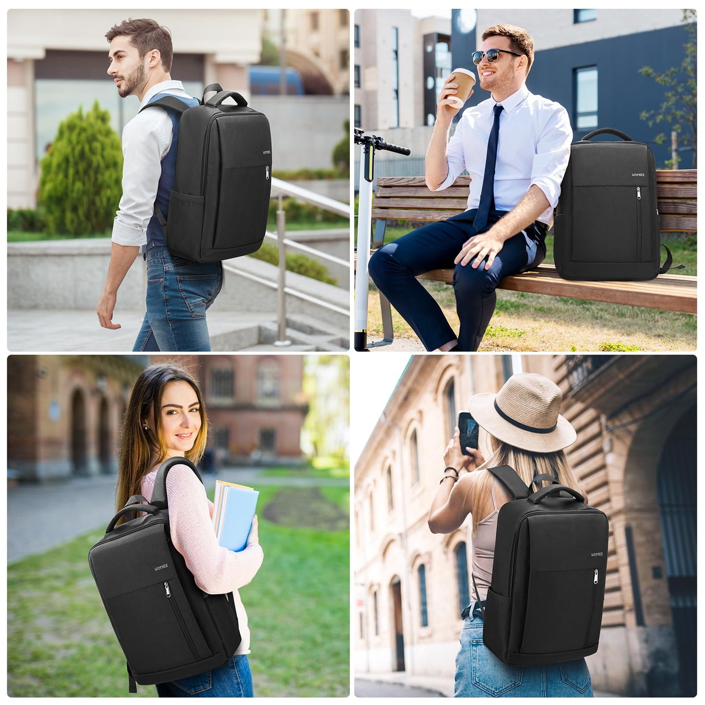 HOMIEE Laptop Travel Backpack 17.3 Inch,Business Laptop Bag Mens,Anti Theft Computer Backpack Rucksack Womens with Headphone Port Water-Resistant Daypack Gift for Work School Commuting