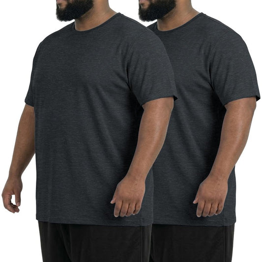 Feiersi Men’s Big and Tall Stretch Short Sleeve T-Shirt Lightweight Casual Crew Neck Plus Size Tops 2 Pack 2XL-5XL