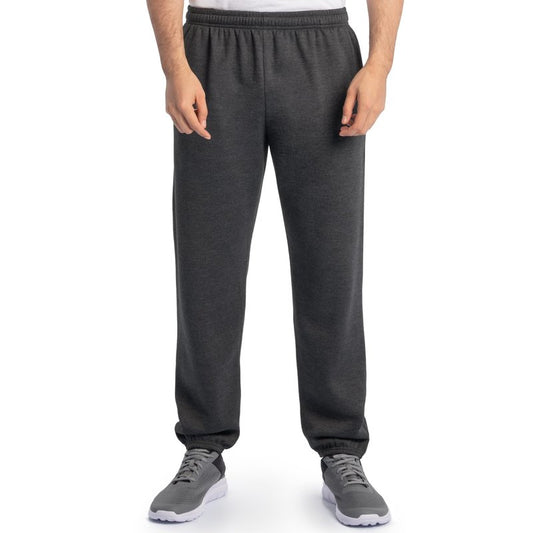 Fruit of the Loom mens Eversoft Fleece & Joggers (Regular Big Man) Sweatpants, Elastic Bottom - Black Heather, XX-Large US