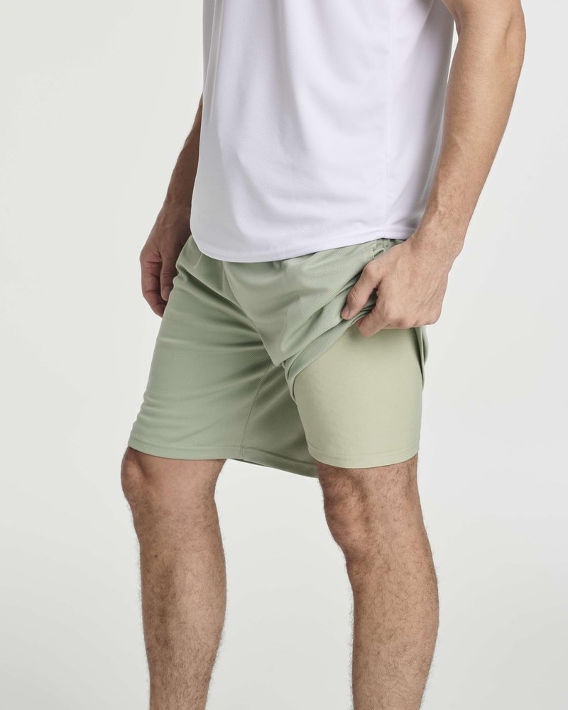 Real Essentials 3 Pack: Men's 2 in 1 Mesh 7" Running Workout Gym Shorts with Compression Liner (Available in Big & Tall)