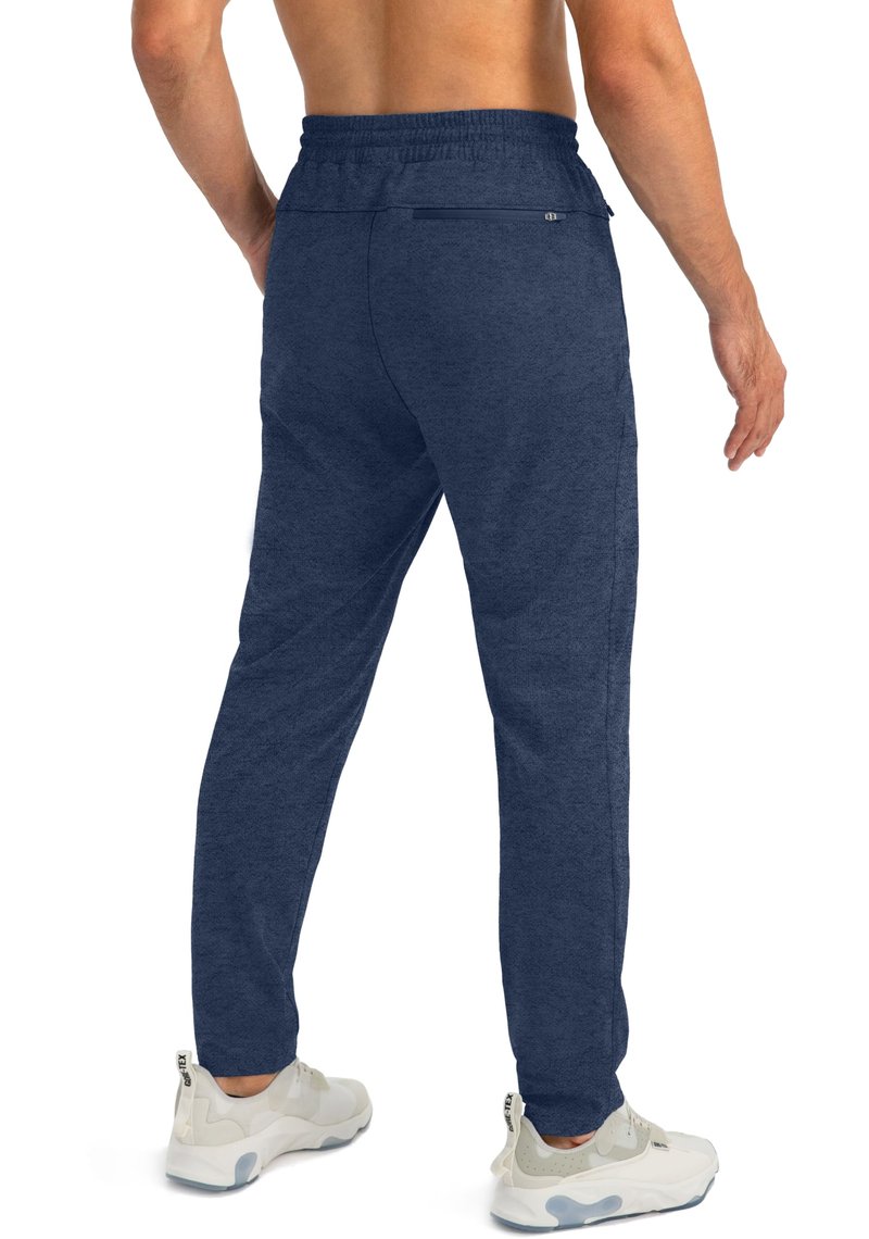 G Gradual Men's Sweatpants with Zipper Pockets Tapered Joggers for Men Athletic Pants for Workout, Jogging, Running (Heathered Academy Blue, Small)