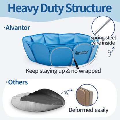 Alvantor Pet Swimming Pool Dog Bathing Tub Kiddie Pools Cat Puppy Shower Spa Foldable Portable Indoor Outdoor Pond Ball Pit 42" x12" Patent Pending